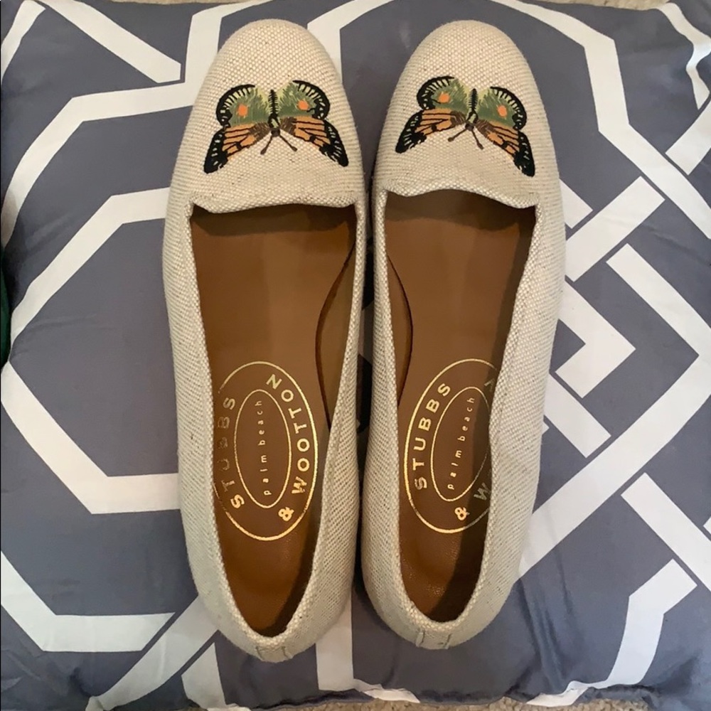 Stubbs and Wootton Flax Skim Leather Shoes